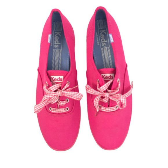 Keds Hot Pink Canvas Lace Up Sneakers size 9.5